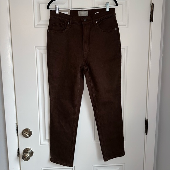 EVERLANE SIZE 30 new NWT The Original Cheeky Jean jeans crop straight brown - Picture 2 of 8